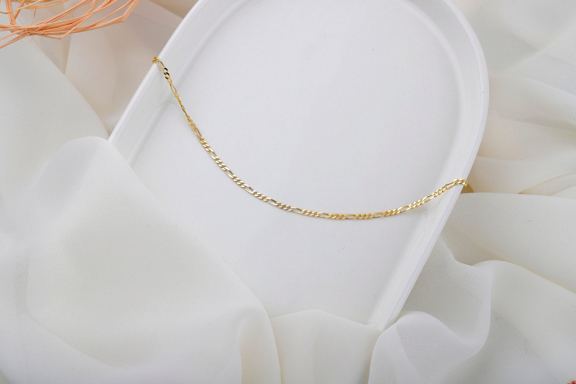 Figaro Chain Necklace in 14K Gold, Sterling Silver and Rose • Everyday Chain Jewelry by NecklaceDreamWrold • Perfect Uniqeu Gifts - silvergoldandrose