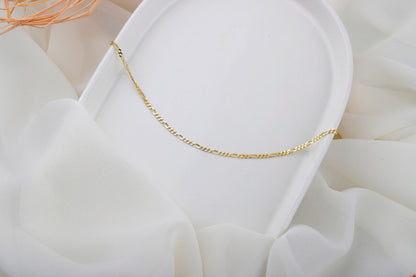 Figaro Chain Necklace in 14K Gold, Sterling Silver and Rose • Everyday Chain Jewelry by NecklaceDreamWrold • Perfect Uniqeu Gifts - silvergoldandrose