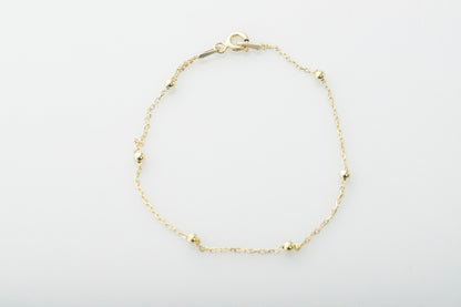Dainty Satellite Chain Bracelets for Women in 14K Gold, Everyday Jewelry, Ankle Bracelet Gold, Minimalist Jewelry - silvergoldandrose