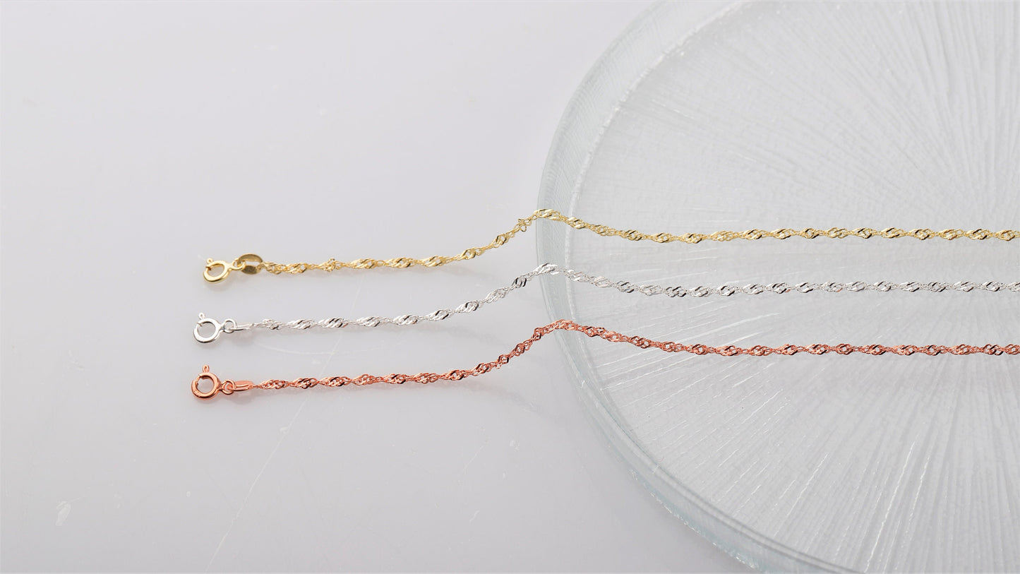 Shimmering Singapore Twist Chain Necklace | Luxurious Elegance for Every Occasion