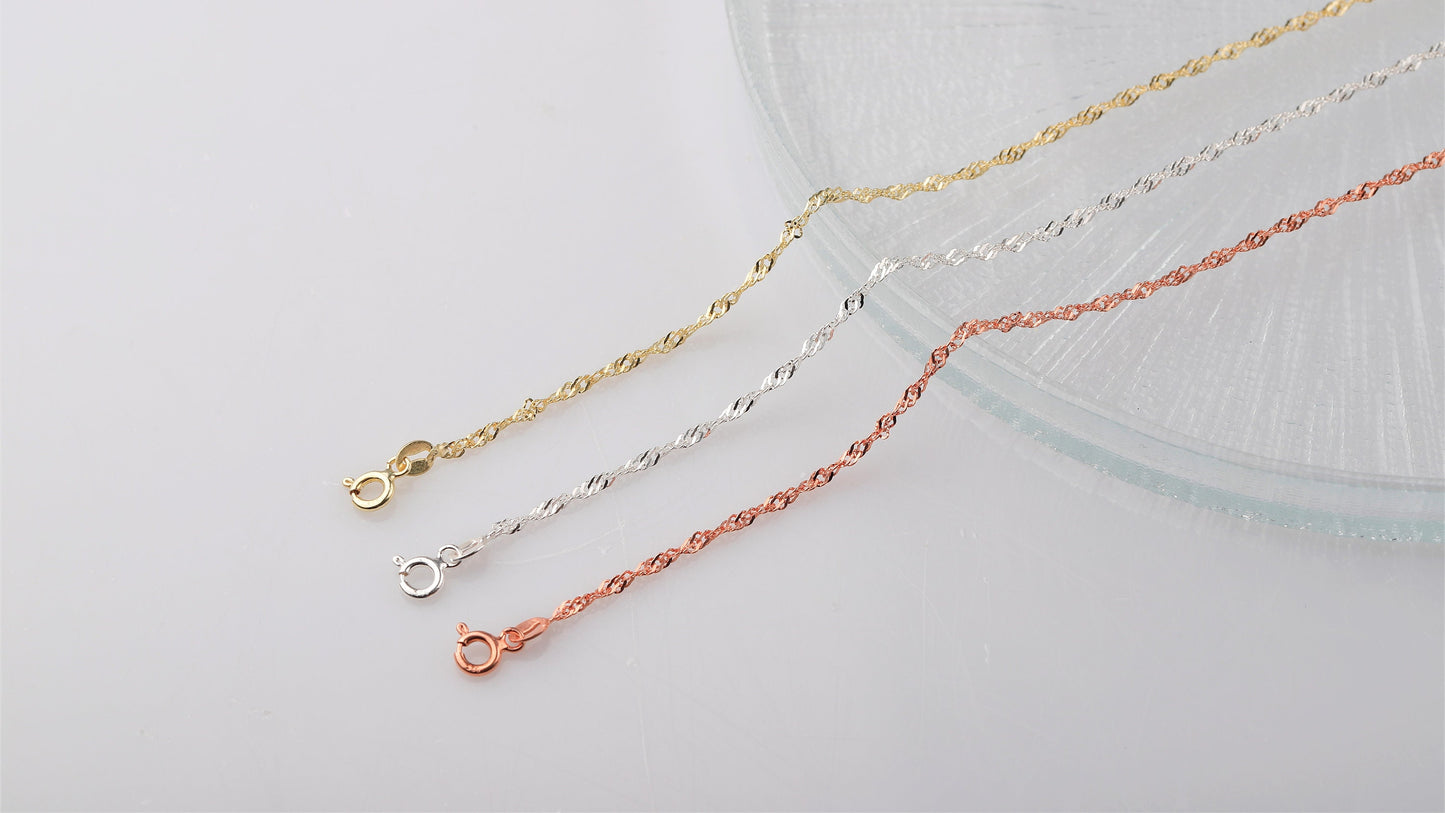 Shimmering Singapore Twist Chain Necklace | Luxurious Elegance for Every Occasion