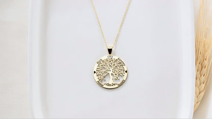 Tree Of Life Necklace, Custom Family Tree Necklace with Birthstone • Personalized Jewelry Gifts • Family Name Necklace by NecklaceDreamWorld - silvergoldandrose