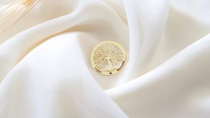 Personalized Tree Of Life Brooches • Custom Family Tree Pins • Personalized Jewelry • Custom Handmade Yoga Pin by NecklaceDreamWorld - silvergoldandrose