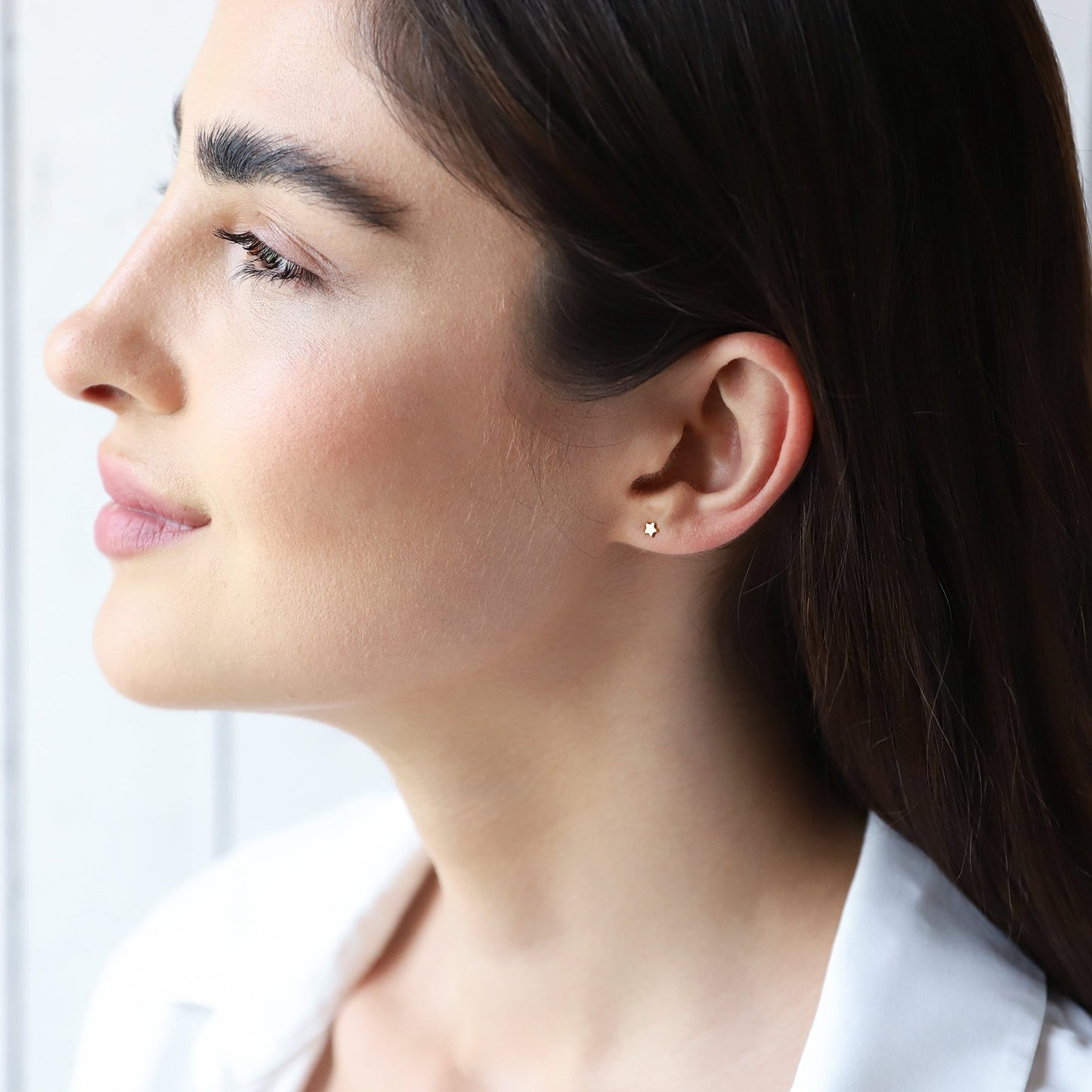 Solid 14K Gold Mini Star Stud Earrings, Personalized Dainty Cute Filled Earring, Custom Minimalist Earrings by NecklaceDreamWorld - silvergoldandrose