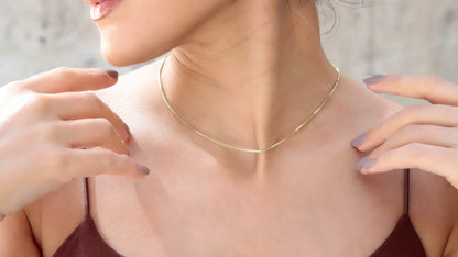14K Gold Box Chain Necklace, 1mm Box Chain Delicate Choker Jewelry, Dainty Layered Necklace - Perfect Bracelet, Anklet Gifts - silvergoldandrose