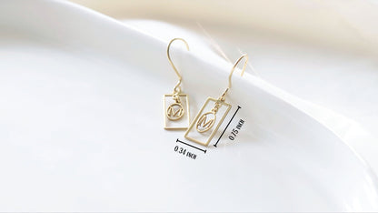 Gold Personalized New Special Letter Dangle Earrings. Dainty Looking Modern Initial Earrings by NecklaceDreamWorld - silvergoldandrose