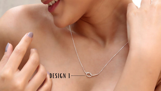 Dainty Love Knot Layering Choker Necklace by NecklaceDreamWorld in Solid 925 Sterling Silver and Rose Gold, Perfect Meaningful Knot Gifrs - silvergoldandrose