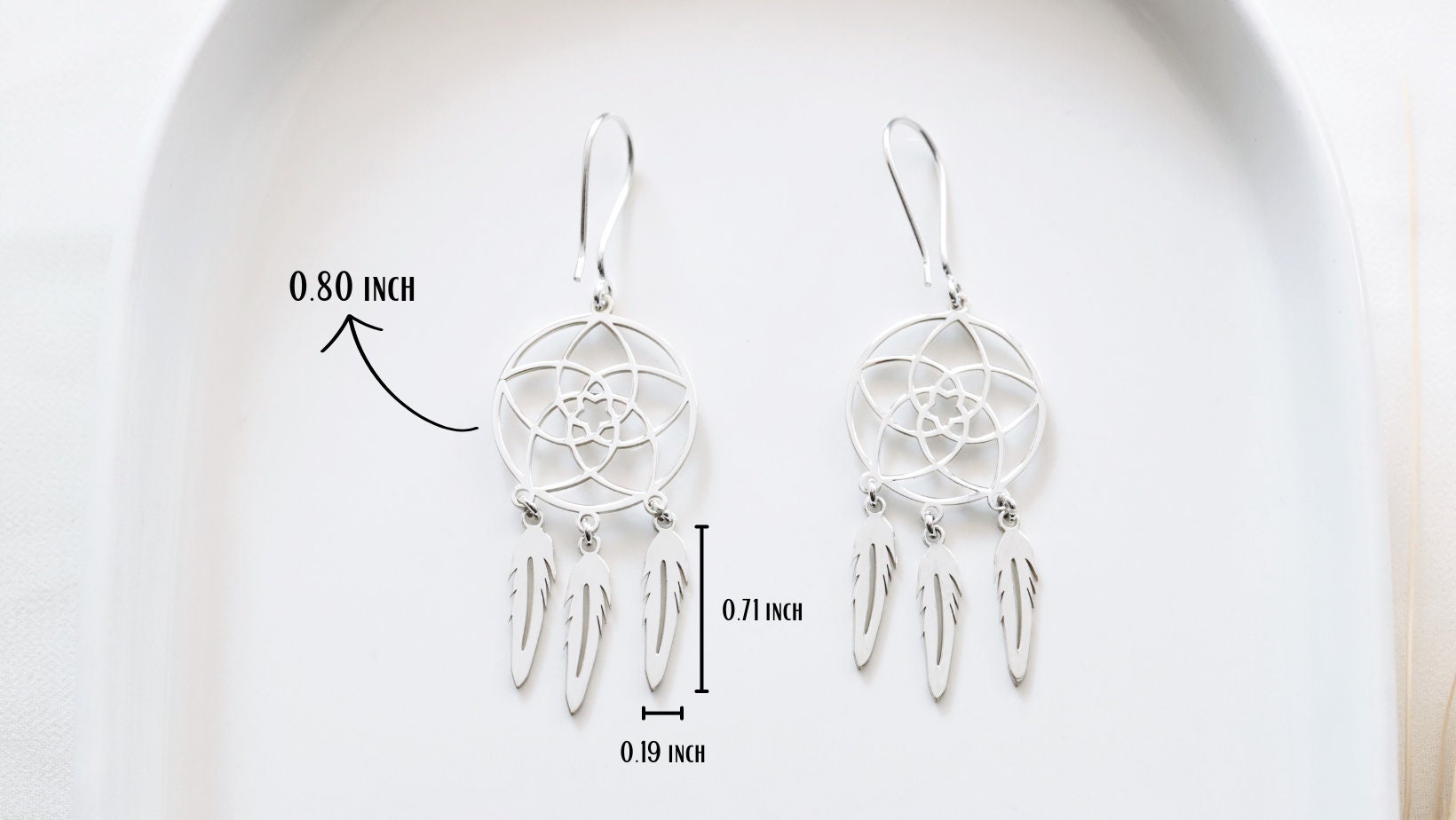 Dreamcatcher Good Dreams Earrings 14K Gold by NecklaceDreamWorld, Dangle Style Summer Everyday Jewelry, Wedding Jewelry - silvergoldandrose