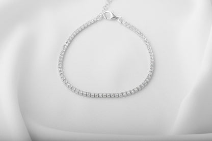 925 Sterling Silver Tennis Bracelets, Couples Bracelet, Dainty Diamond Bracelet, Wedding Jewelry, Bracelets for Women, Bridesmaid Gift - silvergoldandrose