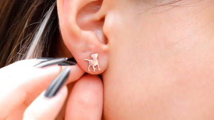 Pawfectly Silver Puppy Stud Earrings | Adorable Minimalist Dog Jewelry for Pet Lovers