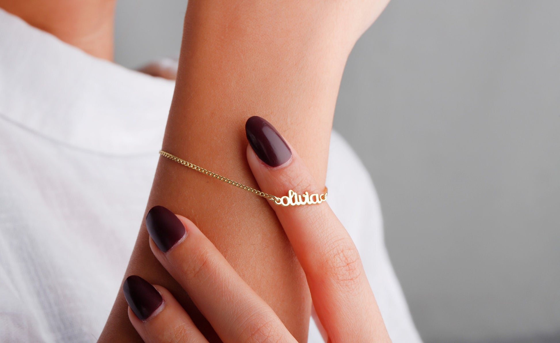 Layering Name Bracelet with Dainty Curb Chain, Personalized Initial Bracelet, Perfect Birthday Gift in Sterling Silver by NecklaceDreamWorld - silvergoldandrose