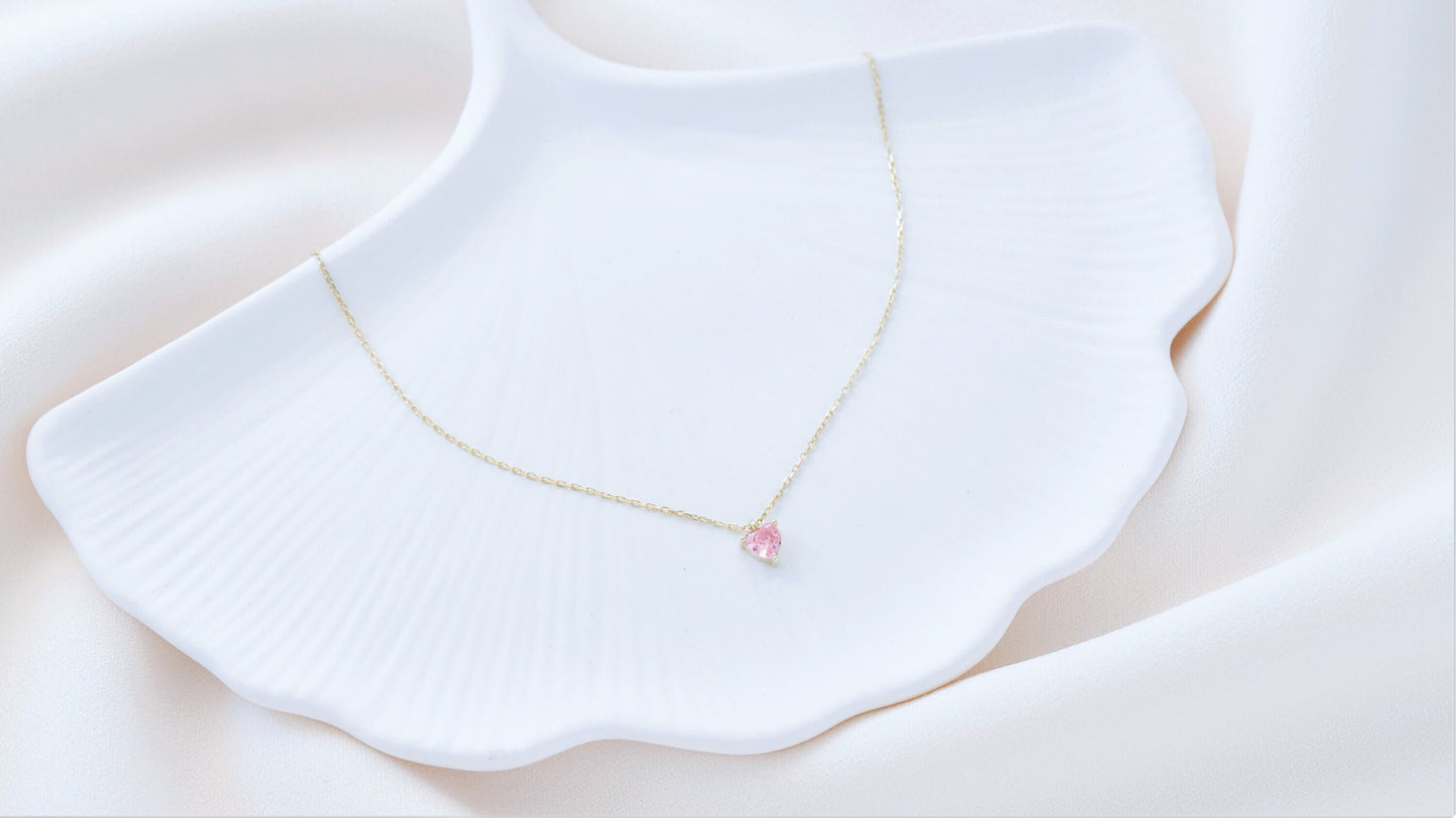 Rose Quartz Charm Necklace Sterling Silver, Crystal Quartz Pendant, Libra Zodiac Necklace, Moonstone Necklace, Birthstone Necklace January