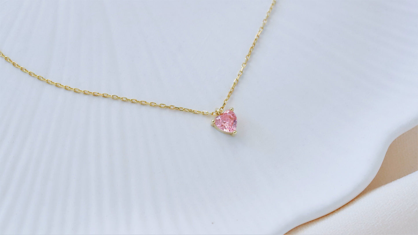 Rose Quartz Charm Necklace Sterling Silver, Crystal Quartz Pendant, Libra Zodiac Necklace, Moonstone Necklace, Birthstone Necklace January