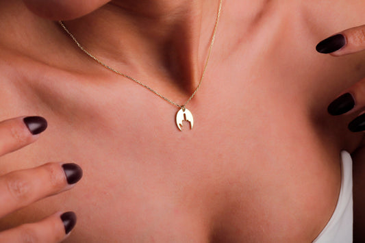 14K Gold Tiny Middle Finger Necklace, Middle Finger Symbol, Fuck You Charm, Fuck Pendant, Funny Jewelry, Hand Necklace, - silvergoldandrose