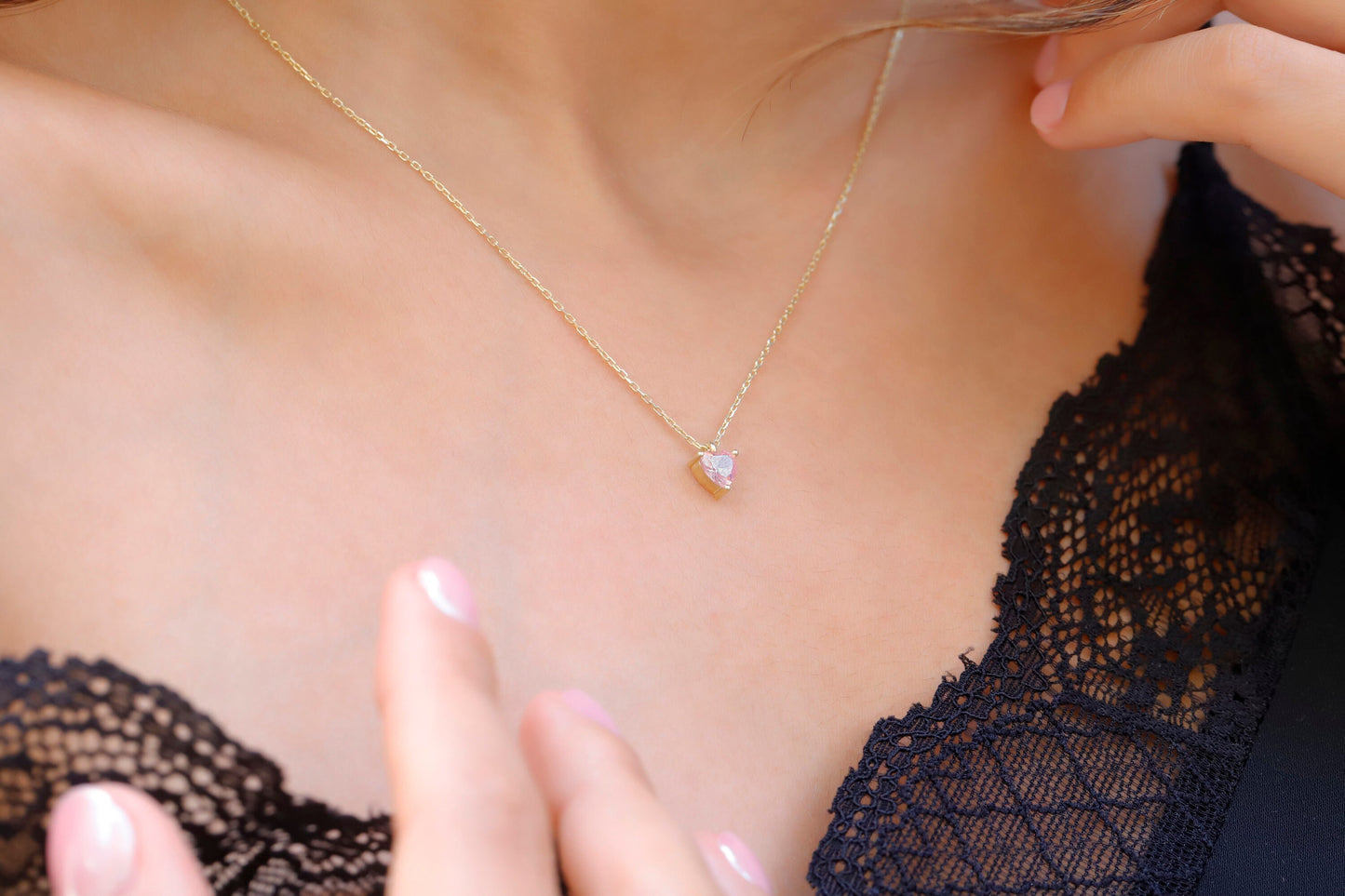 Rose Quartz Charm Necklace Sterling Silver, Crystal Quartz Pendant, Libra Zodiac Necklace, Moonstone Necklace, Birthstone Necklace January