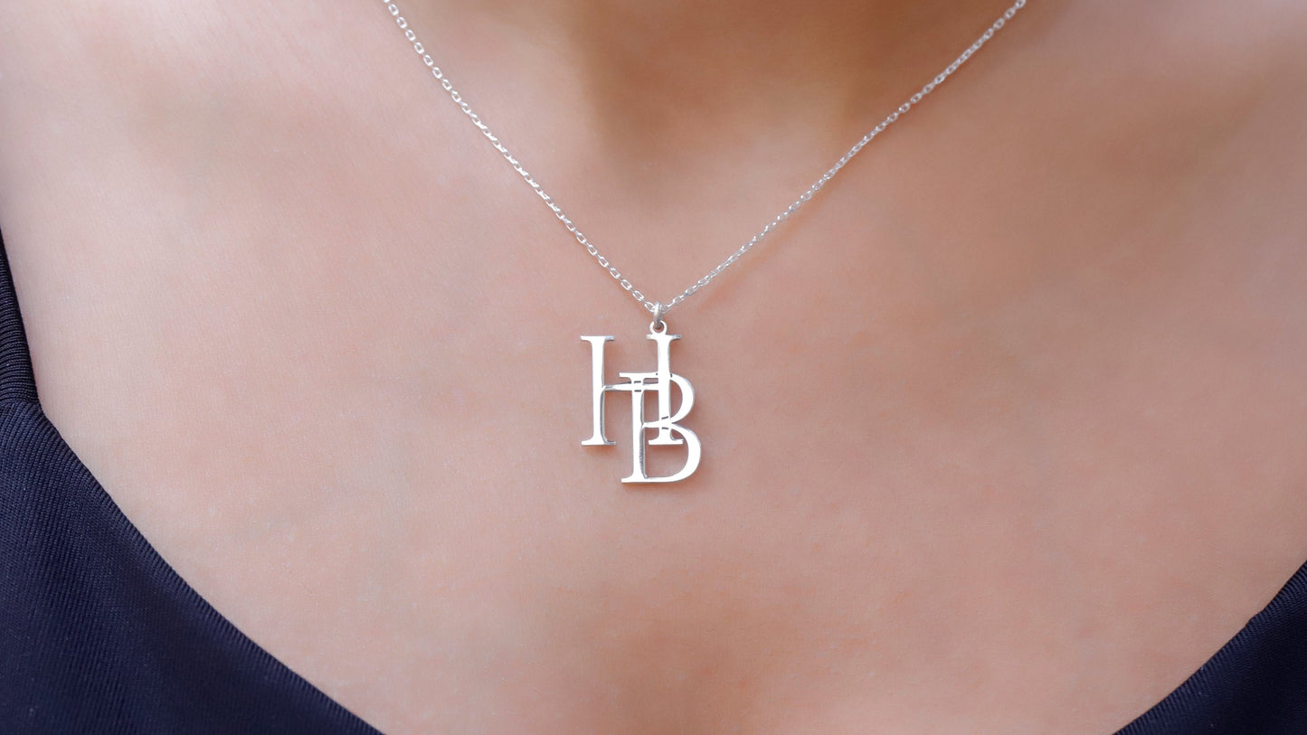 Custom Name Jewelry - Personalized Interlocking Letter Necklace