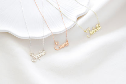 SilverLuxe Custom Name Necklace | 925 Sterling Silver, Tarnish-Free, Perfect Gift for Her in Rose & Gold Fill