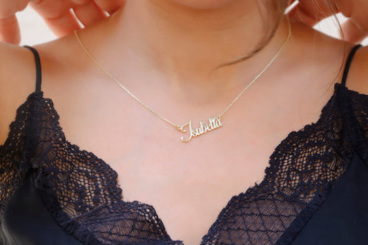 925 Solid Sterling Silver Tarnish Free Name Necklace, Custom Everyday Wear  Sterling Silver Jewellery Gifts for Her, Rose and Gold Filled