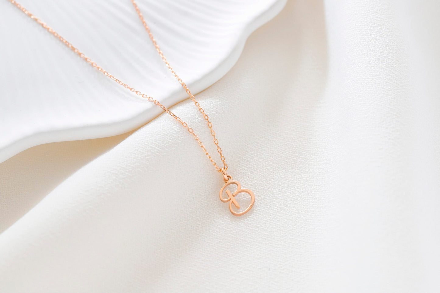 Personalized Cursive Initial Necklace | Custom Sterling Silver & 18K Gold Jewelry | Unique Gifts for Her