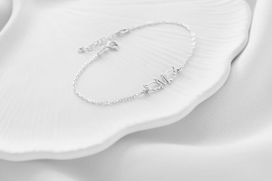 Angel Wing with Initial Bracelet