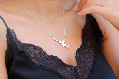 Flying Fairy Necklace for Girls - Dainty Pendant Jewelry, Magical Gift for Daughters