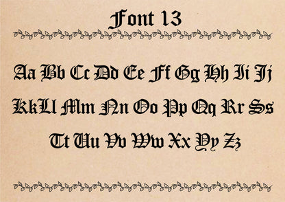 Gothic Old English Name Necklace with Curb Chain in 925 Sterling Silver