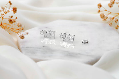 Tiny Korean Name Stud Earrings • Custom Delicate Studs by NecklaceDreamWorld • Hangul Name Jewelry - silvergoldandrose