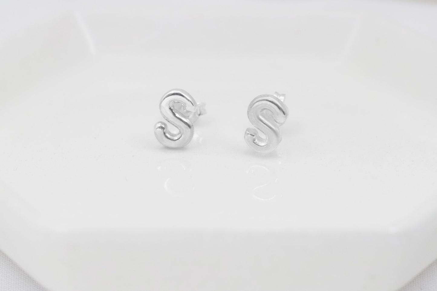 Bubble Pop Jewelry 3D Initial Stud Earrings - Dainty Balloon Letter Design for a Fun, Personalized Touch