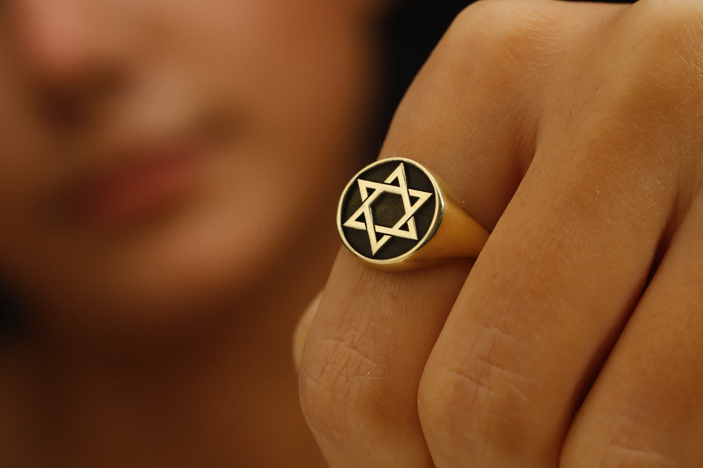 Magen David Engraved Signet Ring | Stunning Star of David Design | Perfect Chanukah Gift for All