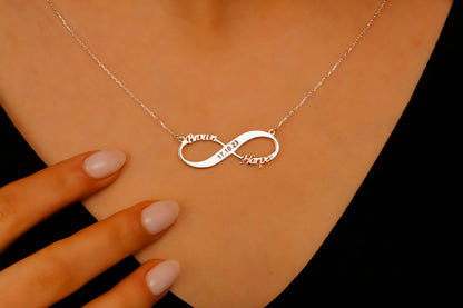 Custom Jewelry Infinity Name Necklace | Personalized Sterling Silver Anniversary Gift