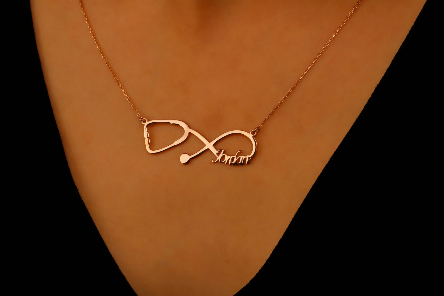 Personalized Stethoscope Necklace | 14K Gold Vermeil &amp; Sterling Silver | Unique Medical Jewelry by SilverGoldandRose