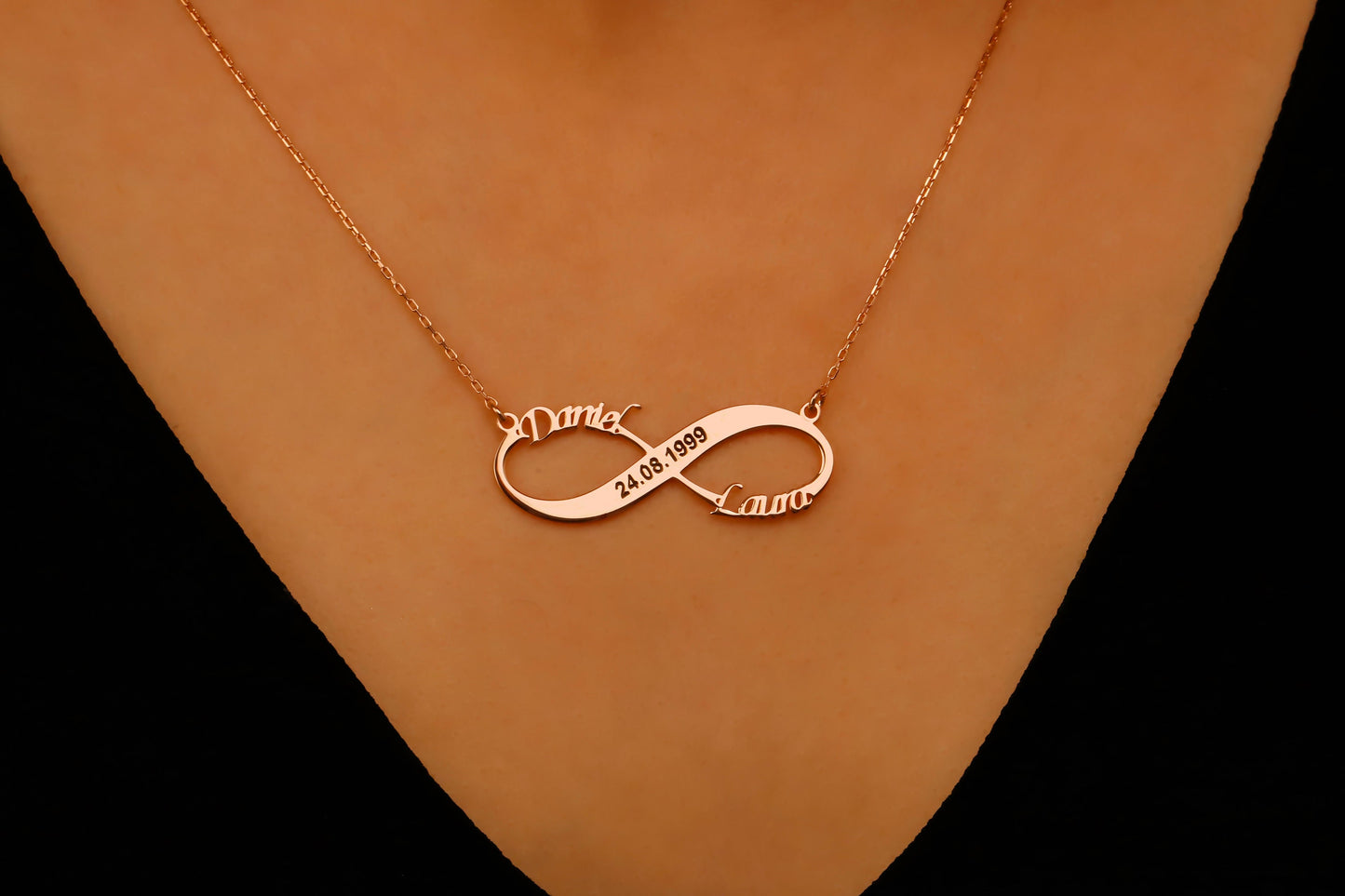 Custom Jewelry Infinity Name Necklace | Personalized Sterling Silver Anniversary Gift
