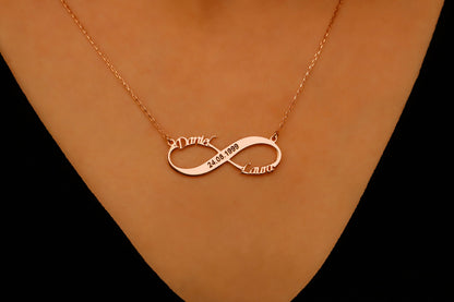 Custom Jewelry Infinity Name Necklace | Personalized Sterling Silver Anniversary Gift