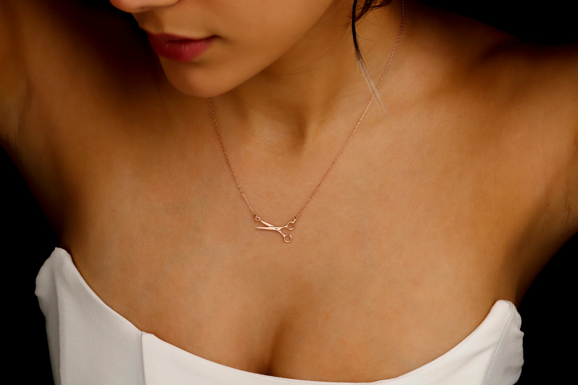 14K Gold Tiny Lesbian Jewelry, Scissors Necklace | Minimalist Pride Jewelry | WLW Scissor Bisexual Transgender Necklace | Matching Necklace - silvergoldandrose