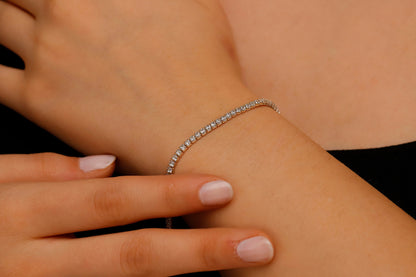 Shimmering Sterling Silver CZ Diamond Tennis Bracelet - Dazzling Waterway Jewelry