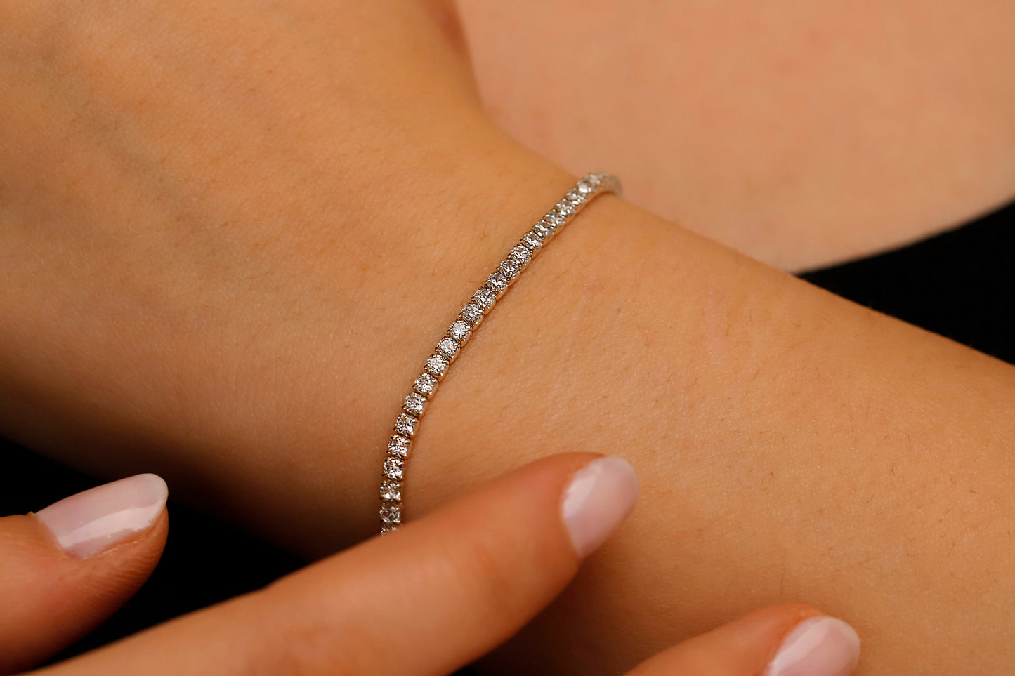 Shimmering Sterling Silver CZ Diamond Tennis Bracelet - Dazzling Waterway Jewelry