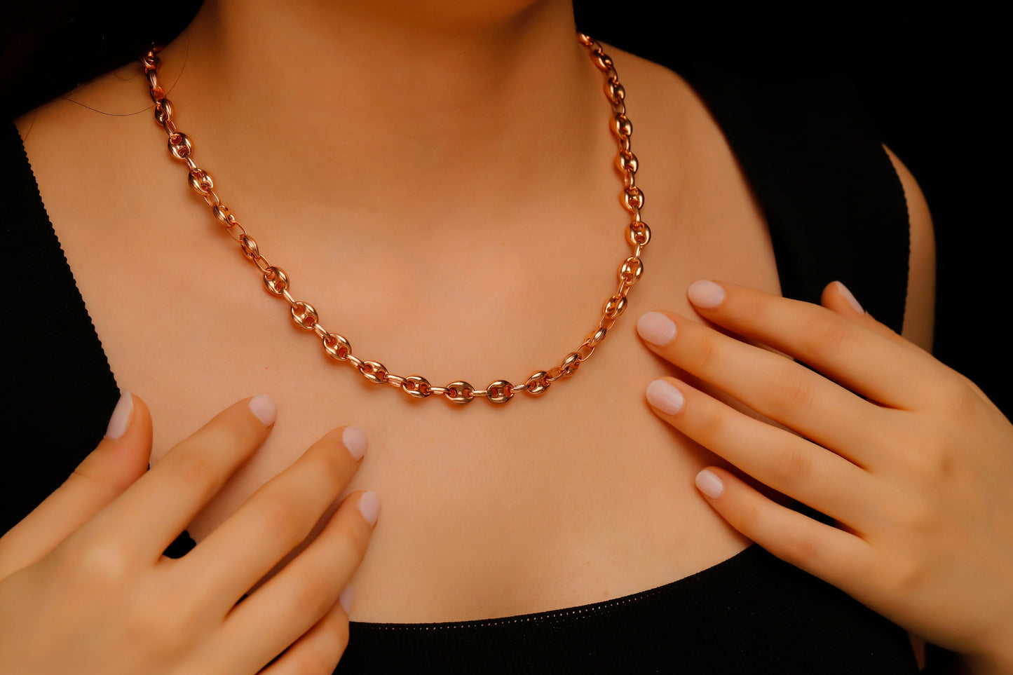 Puffed Mariner Chain Necklace by SilverGoldandRose - Stunning Sterling Silver Anchor Link Design