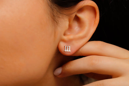 Elysian Jewelry Angel Number Stud Earrings - Celestial Charm for Positive Energy