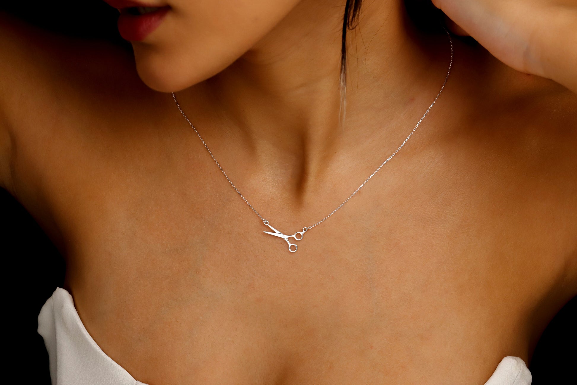 14K Gold Tiny Lesbian Jewelry, Scissors Necklace | Minimalist Pride Jewelry | WLW Scissor Bisexual Transgender Necklace | Matching Necklace - silvergoldandrose