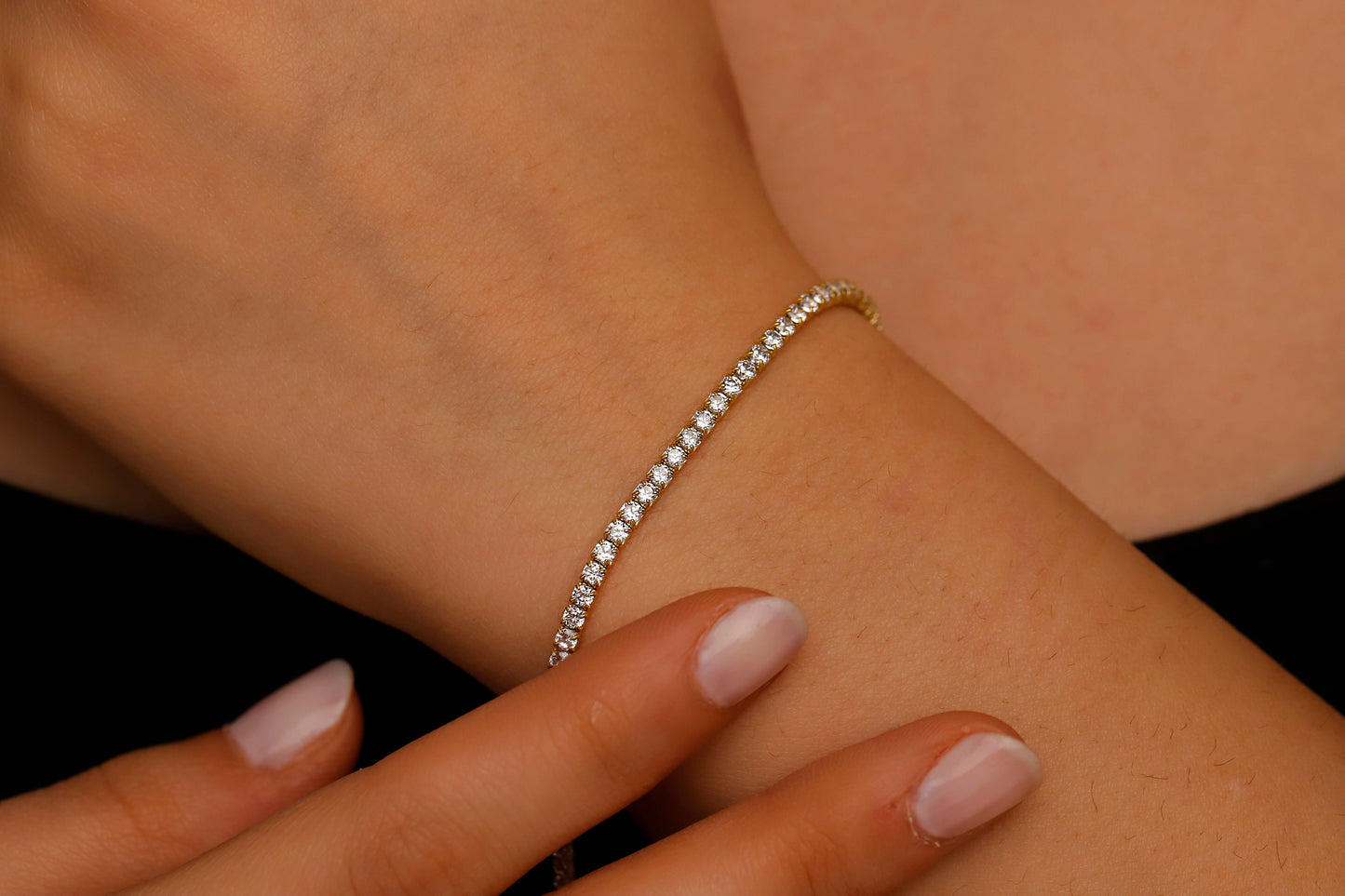 Shimmering Sterling Silver CZ Diamond Tennis Bracelet - Dazzling Waterway Jewelry