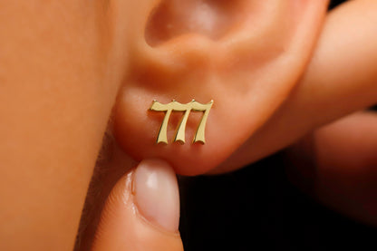 Elysian Jewelry Angel Number Stud Earrings - Celestial Charm for Positive Energy