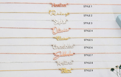 Personalized Sterling Silver Name Necklace | Signature Font Elegance
