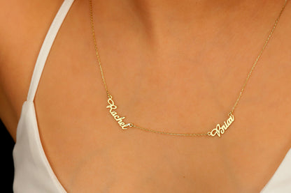 Custom Gold Name Plate Choker Necklace | Personalized Baby Name Jewelry | Dainty Handmade Gifts for Mom