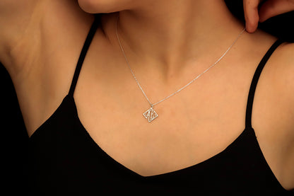 Elegant Initials Necklace | Custom 14K Gold Monogram | Chic Geometric Design