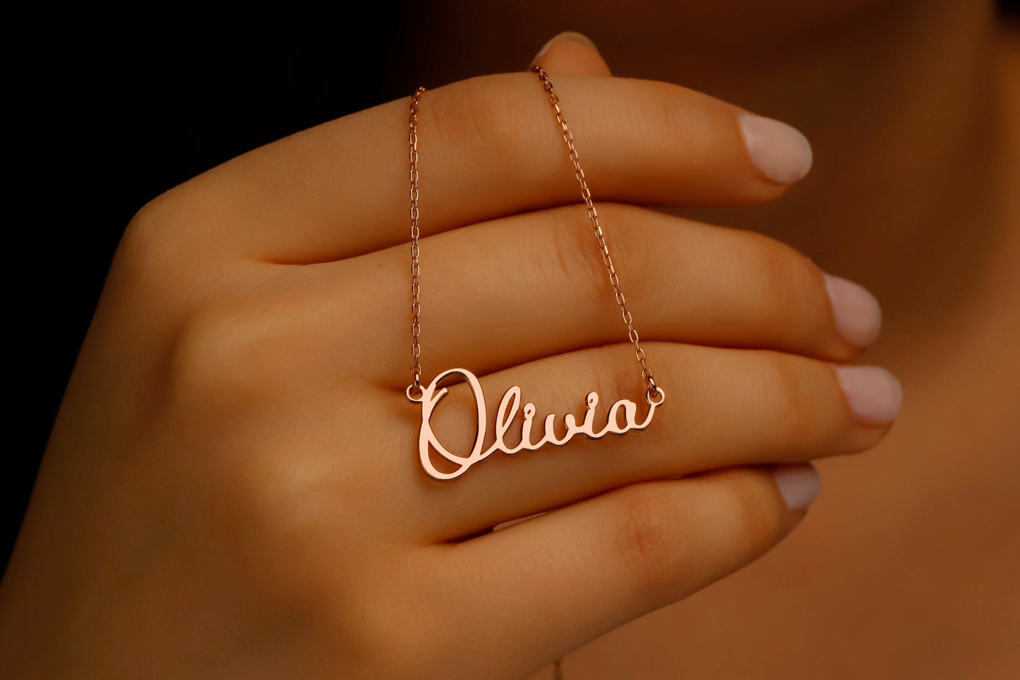 Personalized 14K Gold Vermeil Name Necklace in Autumn Font | Unique Custom Jewelry by SilverGoldandRose