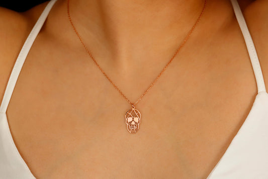 Sugar Skull Jewelry Co. Sterling Silver Sugar Skull Necklace | Dainty Day of the Dead Gothic Jewelry