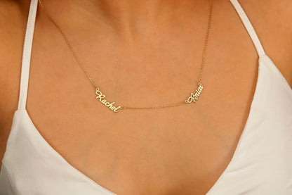 Custom Gold Name Plate Choker Necklace | Personalized Baby Name Jewelry | Dainty Handmade Gifts for Mom
