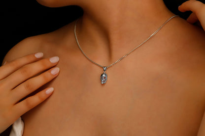 Skull Charm in Oxidized Silver, Gold And Rose Gold Necklace by NecklaceDreamWorld, Jewelry with Curb Chain - silvergoldandrose