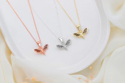 Golden Hive 14K Bee Necklace – Dazzling Elegance with Nature's Charm