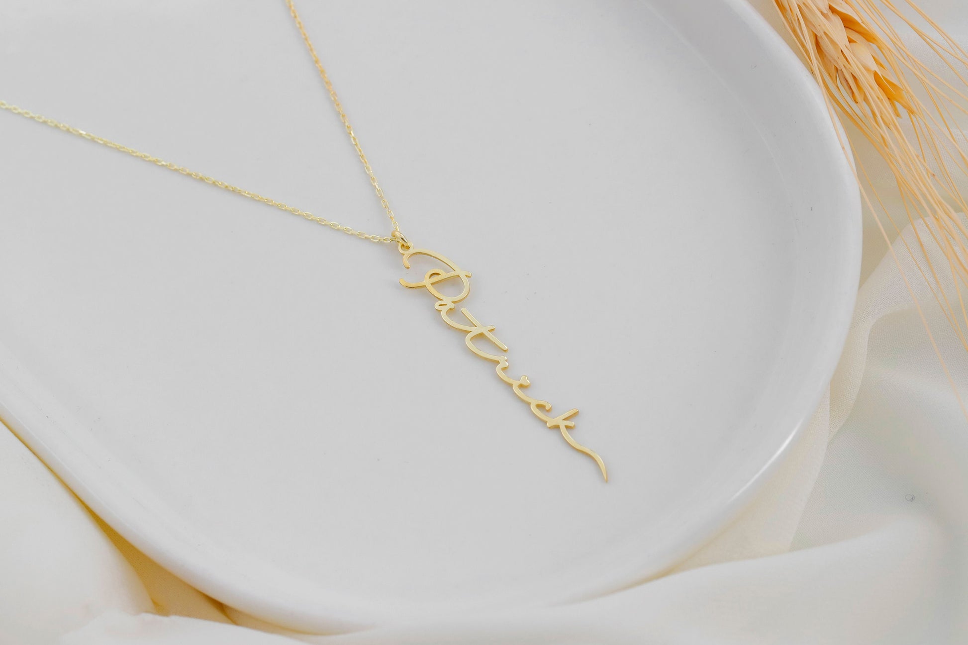 925 Sterling Silver Personalized Name Necklace • Vertical Name Customized Jewelry • Name Necklace Gold • Nameplate Necklace - silvergoldandrose